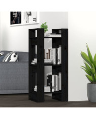 Bibliothèque/Séparateur de pièce Noir 41x35x91 cm Pin solide | Mobilier & Déco