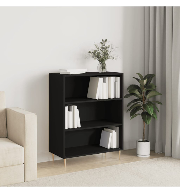 Bibliothèque noir 69,5x32,5x90 cm bois d'ingénierie | Mobilier & Déco