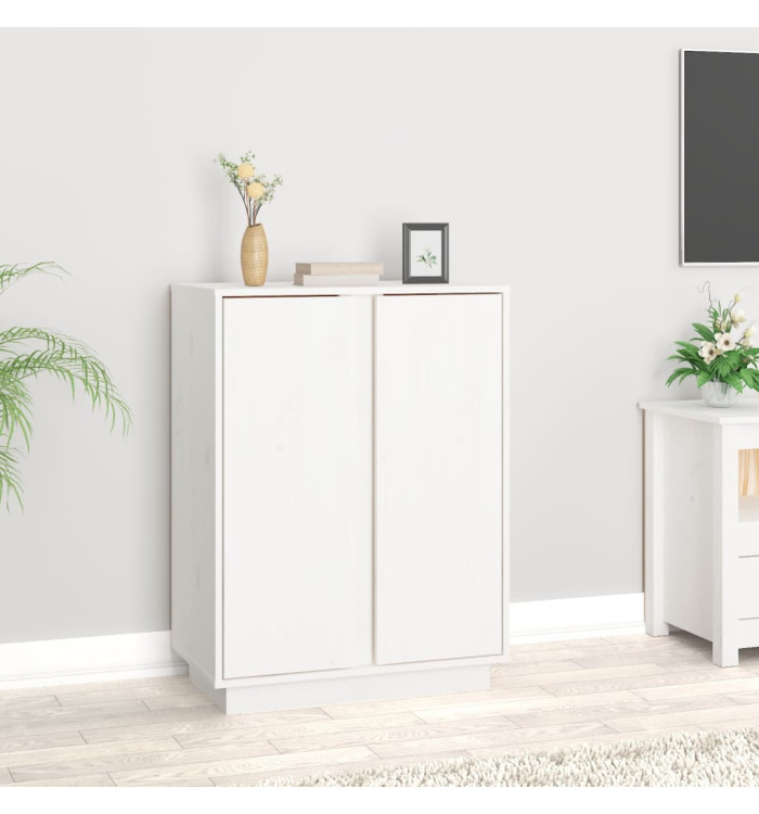 Buffet Blanc 60x35x80 cm Bois massif de pin | Mobilier & Déco