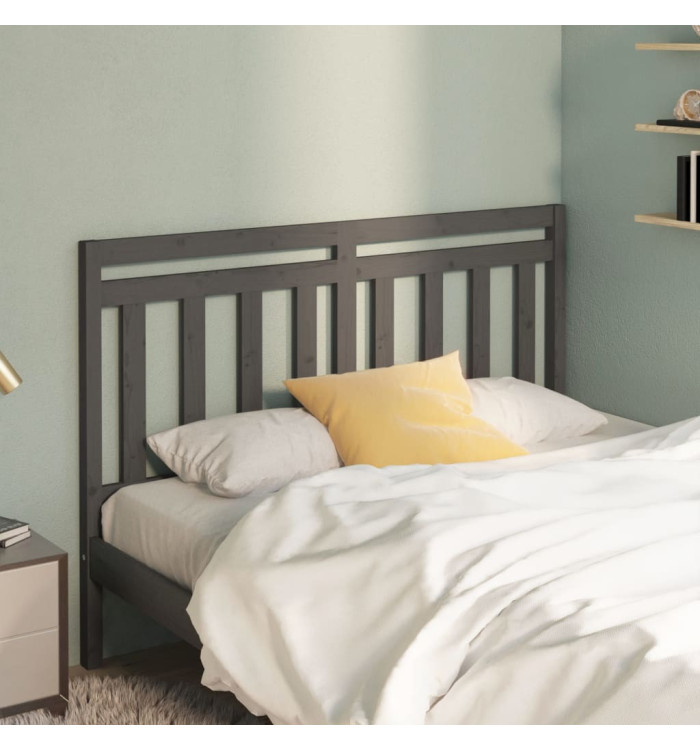 Tête de lit Gris 126x4x100 cm Bois massif de pin | Mobilier & Déco