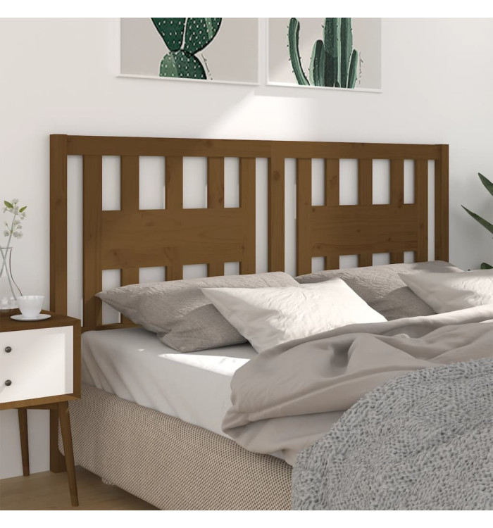 Tête de lit Marron miel 206x4x100 cm Bois massif de pin | Mobilier & Déco