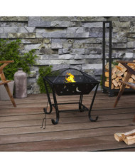 Foyer avec tisonnier 50 cm XXL acier | Mobilier & Déco
