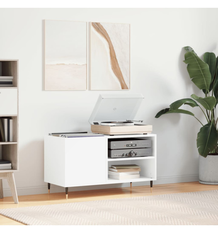 Armoire à disques blanc 85x38x48 cm bois d'ingénierie | Mobilier & Déco