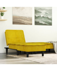 Chaise longue jaune velours | Mobilier & Déco