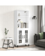Buffet haut Blanc 69,5x34x180 cm Bois d'ingénierie | Mobilier & Déco
