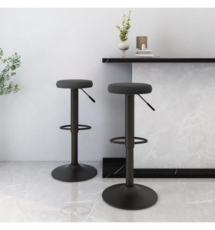 Tabourets de bar lot de 2 Noir Velours | Mobilier & Déco