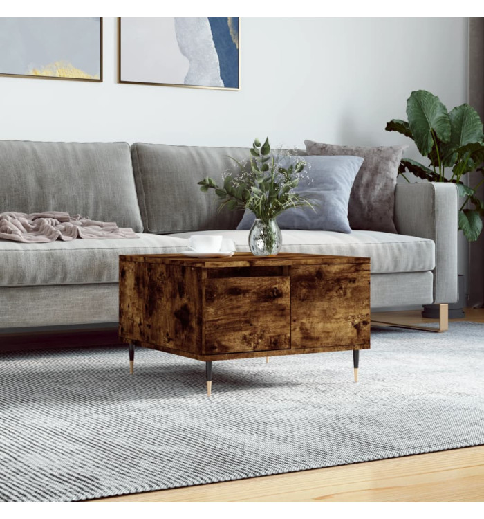 Table basse chêne fumé 55x55x36,5 cm bois d'ingénierie | Mobilier & Déco