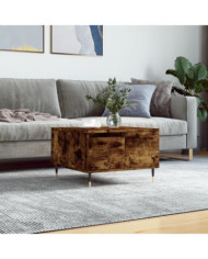 Table basse chêne fumé 55x55x36,5 cm bois d'ingénierie | Mobilier & Déco