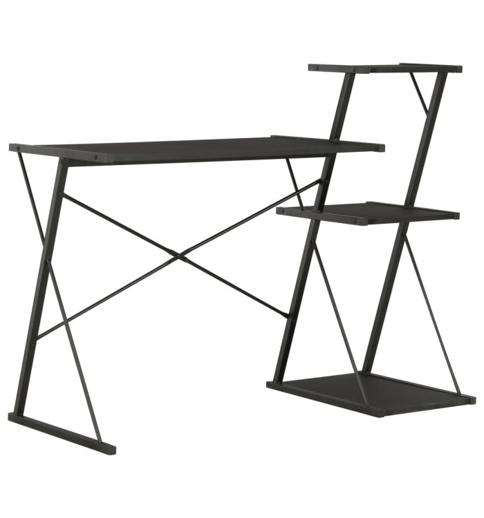 Bureau avec étagère Noir 116x50x93 cm | Mobilier & Déco
