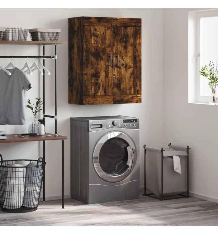 Armoire murale chêne fumé 69,5x34x90 cm bois d'ingénierie | Mobilier & Déco