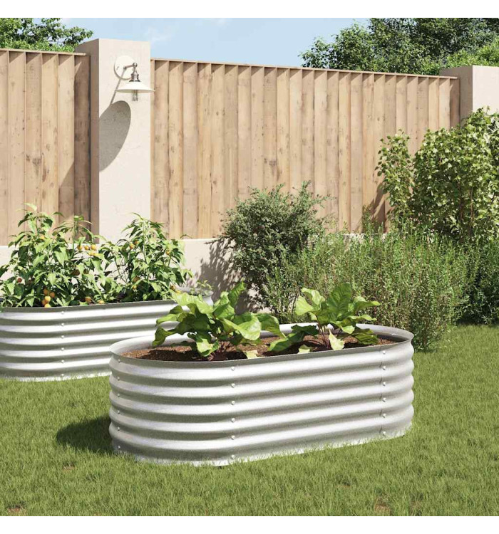 Lit surélevé de jardin 160x80x44 cm Acier galvanisé Argenté | Mobilier & Déco
