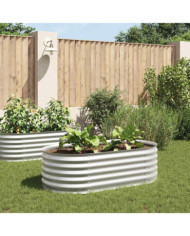 Lit surélevé de jardin 160x80x44 cm Acier galvanisé Argenté | Mobilier & Déco