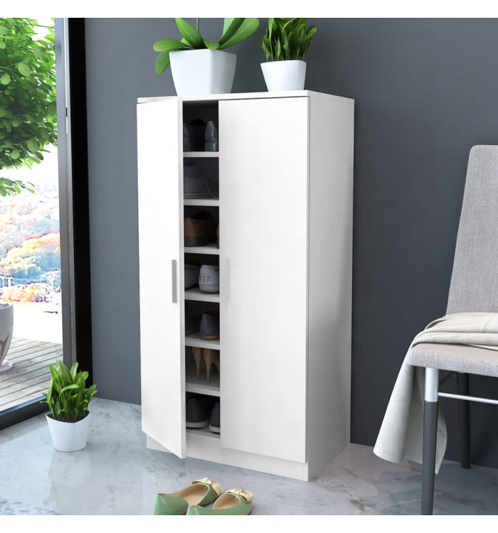 Meuble à chaussures 7 étagères blanc | Mobilier & Déco