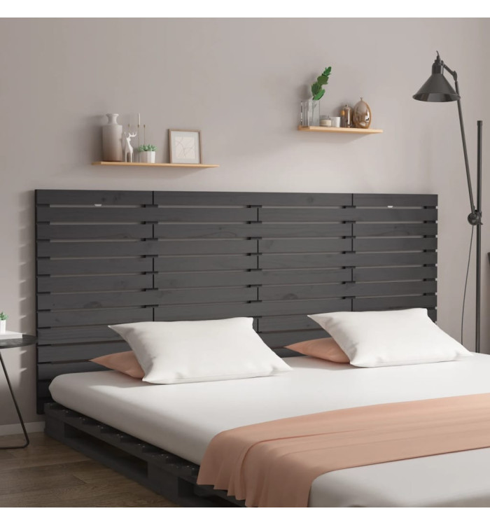 Tête de lit murale Gris 206x3x91,5 cm Bois massif de pin | Mobilier & Déco