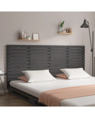 Tête de lit murale Gris 206x3x91,5 cm Bois massif de pin | Mobilier & Déco
