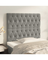 Têtes de lit 2 pcs Gris clair 100x7x78/88 cm Velours | Mobilier & Déco