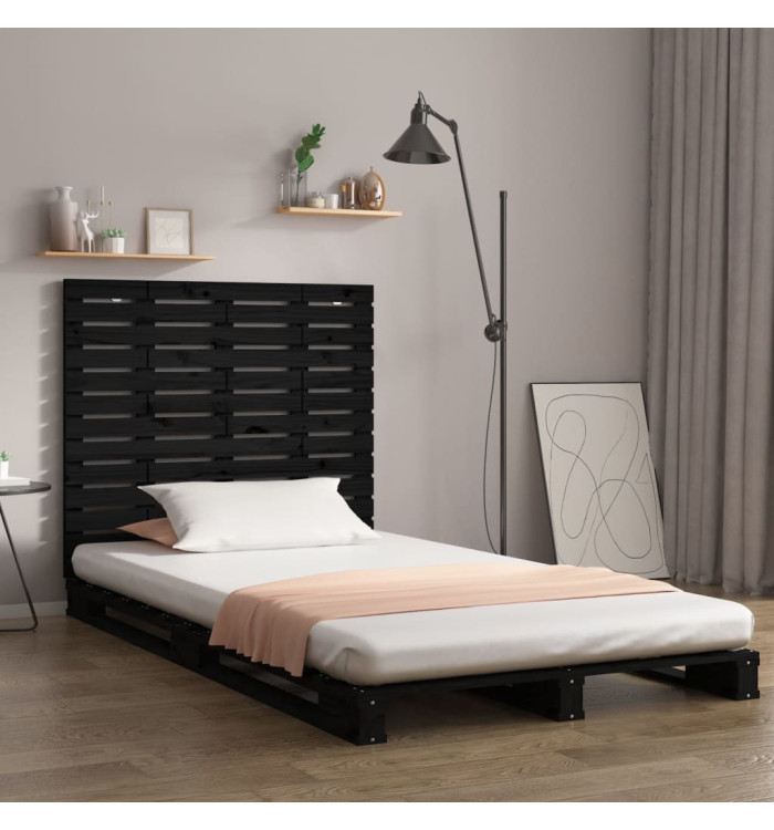 Tête de lit murale Noir 146x3x91,5 cm Bois massif de pin | Mobilier & Déco