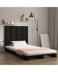 Tête de lit murale Noir 146x3x91,5 cm Bois massif de pin | Mobilier & Déco