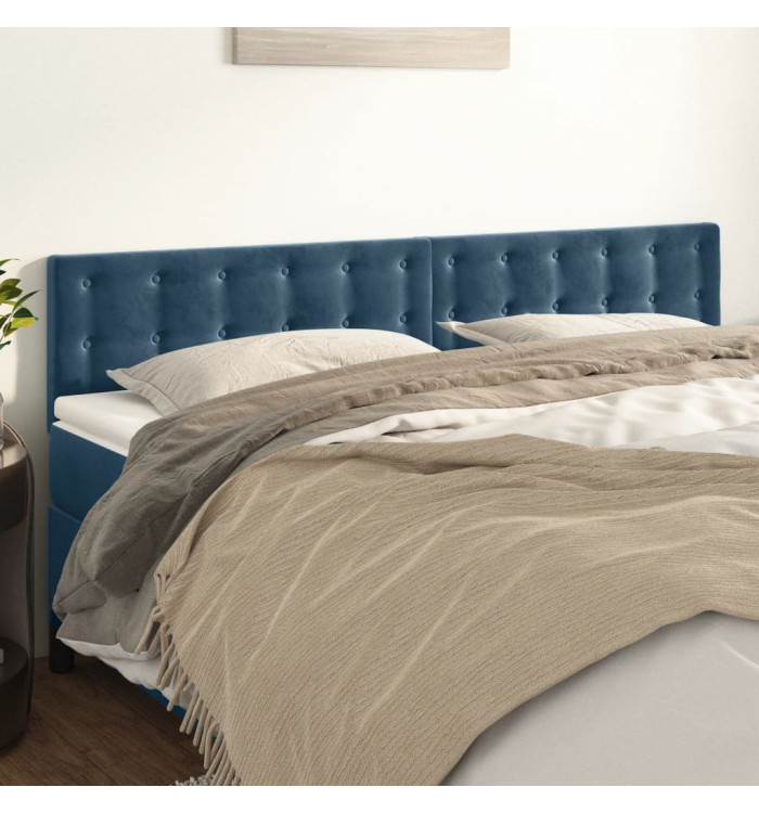 Têtes de lit 2 pcs Bleu foncé 100x5x78/88 cm Velours | Mobilier & Déco
