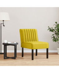 Fauteuil sans accoudoirs jaune velours | Mobilier & Déco