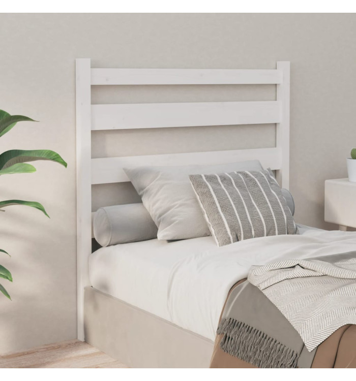 Tête de lit Blanc 106x4x100 cm Bois massif de pin | Mobilier & Déco