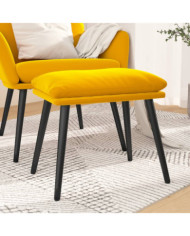 Repose-pied Jaune moutarde 45x29,5x35 cm Velours | Mobilier & Déco