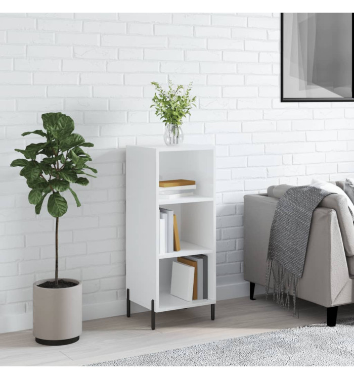 Buffet blanc brillant 34,5x32,5x90 cm bois d'ingénierie | Mobilier & Déco