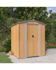 Abri de jardin Marron clair 192x191x223 cm Acier galvanisé | Mobilier & Déco