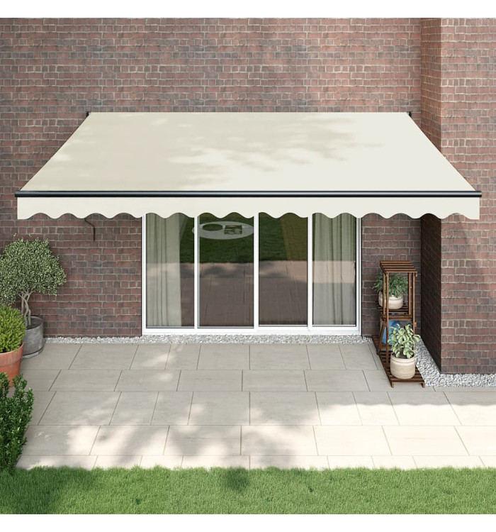 Auvent rétractable crème 4x3 m tissu et aluminium | Mobilier & Déco