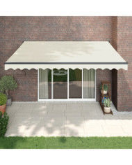 Auvent rétractable crème 4x3 m tissu et aluminium | Mobilier & Déco