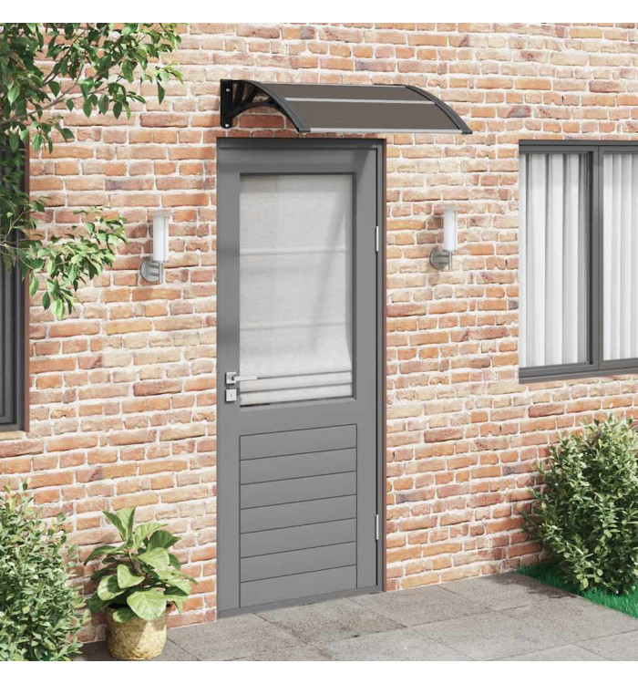 Auvent de porte Noir 80x75 cm Polycarbonate | Mobilier & Déco