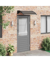 Auvent de porte Noir 80x75 cm Polycarbonate | Mobilier & Déco