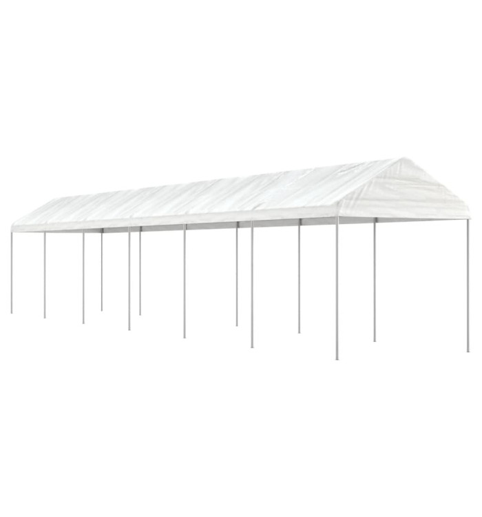 Belvédère avec toit blanc 13,38x2,28x2,69 m polyéthylène | Mobilier & Déco