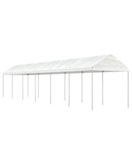 Belvédère avec toit blanc 13,38x2,28x2,69 m polyéthylène | Mobilier & Déco
