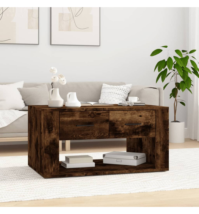 Table basse Chêne fumé 80x50x40 cm Bois d'ingénierie | Mobilier & Déco