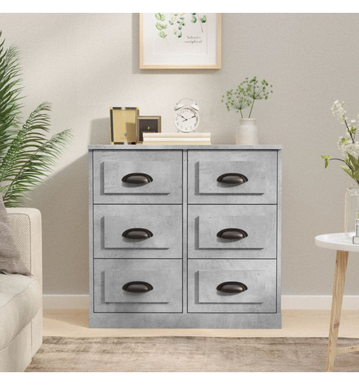 Buffet gris béton 70x35,5x67,5 cm bois d'ingénierie | Mobilier & Déco