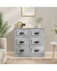 Buffet gris béton 70x35,5x67,5 cm bois d'ingénierie | Mobilier & Déco