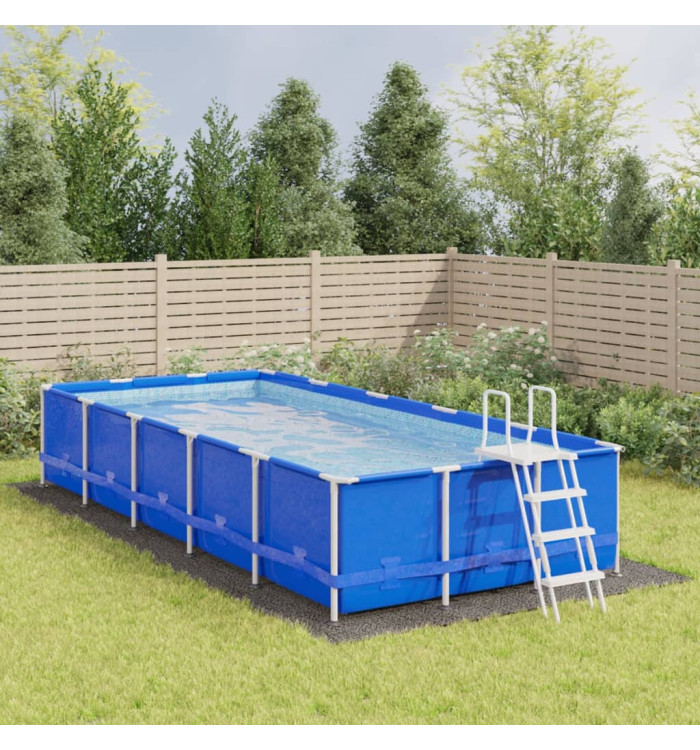 Bâche de piscine gris clair 820x420 cm géotextile polyester | Mobilier & Déco