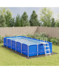 Bâche de piscine gris clair 820x420 cm géotextile polyester | Mobilier & Déco