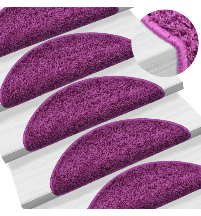 Tapis d'escalier 15 pcs violet 65x21x4 cm | Mobilier & Déco