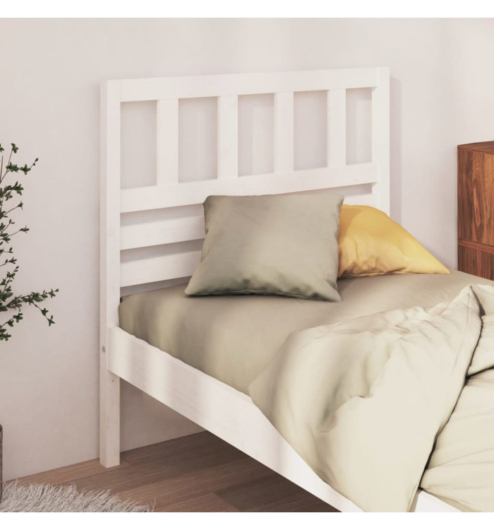 Tête de lit Blanc 81x4x100 cm Bois massif de pin | Mobilier & Déco
