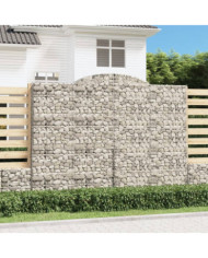 Paniers à gabions arqués 2 pcs 300x50x220/240 cm fer galvanisé | Mobilier & Déco