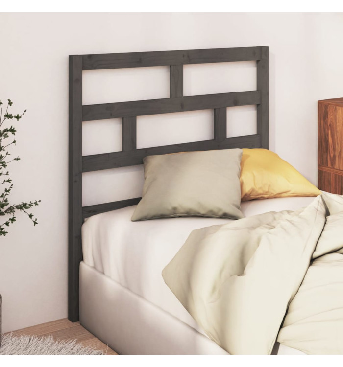 Tête de lit Gris 96x4x100 cm Bois massif de pin | Mobilier & Déco