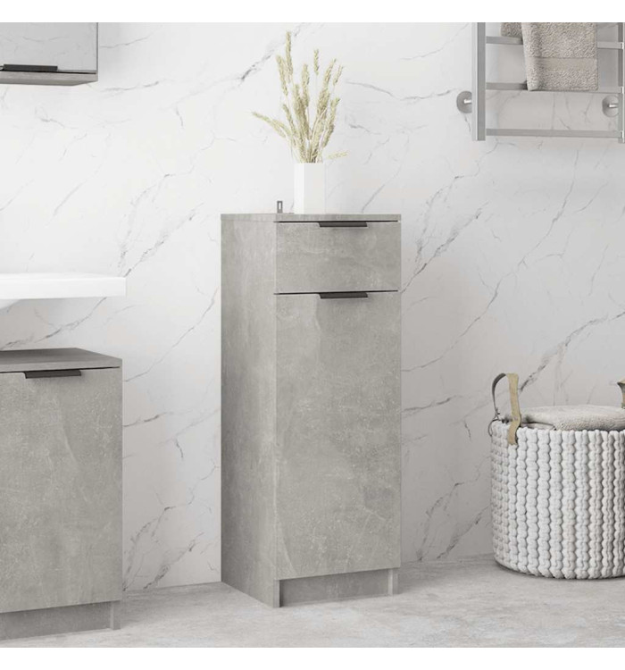 Armoire de salle de bain gris béton 32x34x90 cm | Mobilier & Déco