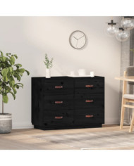 Buffet Noir 100x40x75 cm Bois massif de pin | Mobilier & Déco