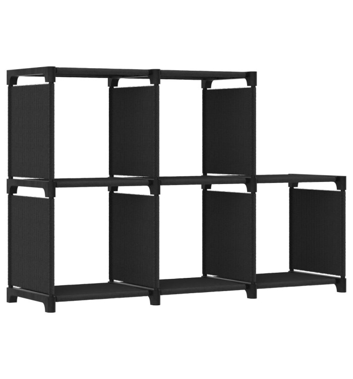 Étagère d'affichage 5 cubes Noir 103x30x72,5 cm Tissu | Mobilier & Déco