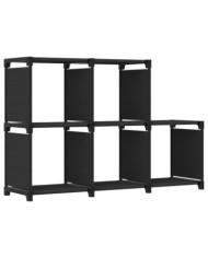 Étagère d'affichage 5 cubes Noir 103x30x72,5 cm Tissu | Mobilier & Déco