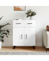 Buffet Blanc brillant 69,5x34x90 cm Bois d'ingénierie | Mobilier & Déco