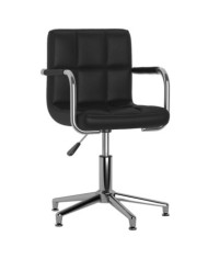 Chaise pivotante de salle à manger Noir Similicuir | Mobilier & Déco