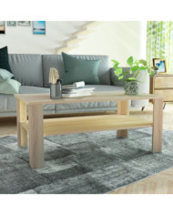 Table basse bois d'ingénierie 100x59x42 cm chêne | Mobilier & Déco